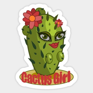 Funny Cactus Girl Succulent Female Plant Sticker